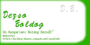 dezso boldog business card